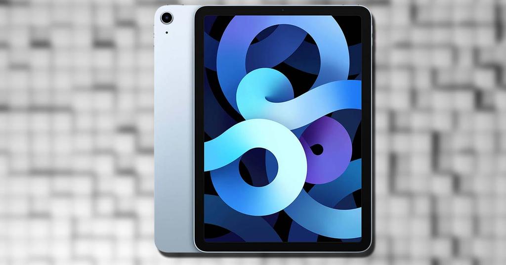 Tablet Apple iPad Air con sfondo di quadrati