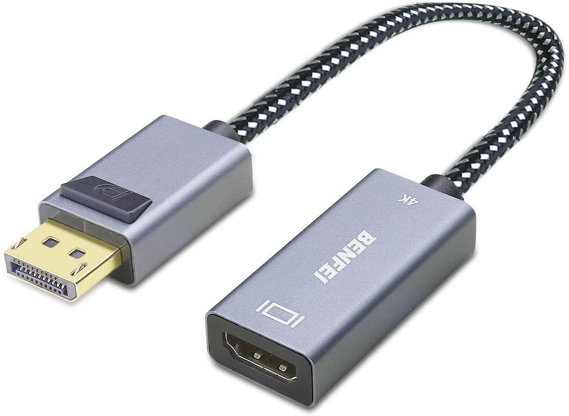 Adaptateur DisplayPort Mâle Vers HDMI Femelle - Convertisseur Audio/vidéo Full HD, Câble Blanc