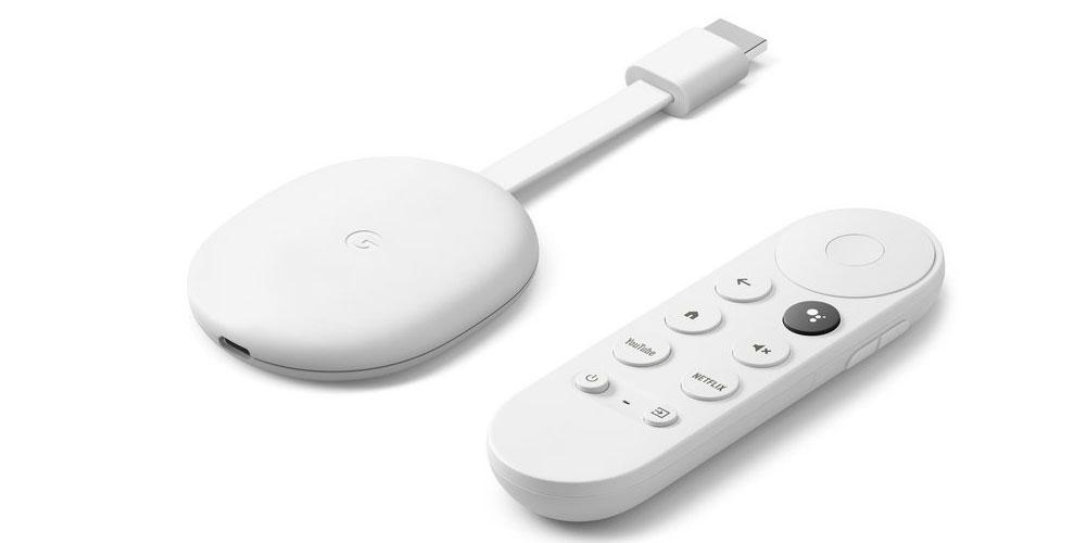Reproductor Google Chromecast con Google TV de color blanco
