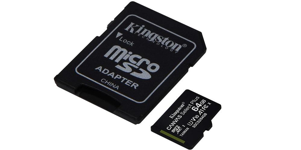 tarjeta microSD y adaptador Kingston Canvas Select Plus