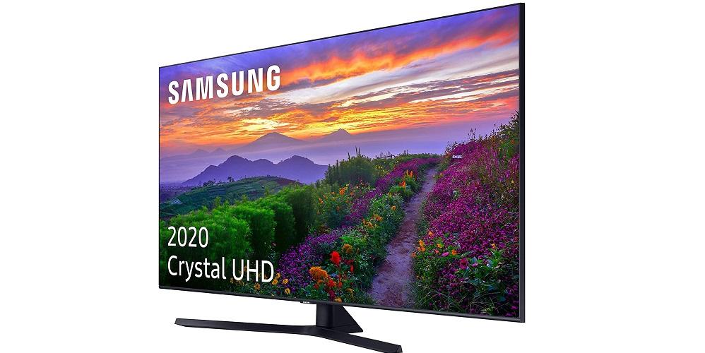 vista lateral de la Smart TV Samsung Crystal UHD 2020 55TU8505