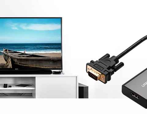 Cable adaptador HDMI a VGA, HDMI macho chapado a VGA hembra cable de vídeo  1080p, 40 pulgadas