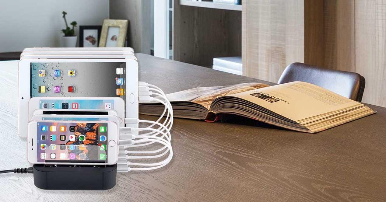 Estación de carga multidispositivo de madera de bambú para teléfono,  soporte de base sin cargador para iPhone 11 Pro Max iPad mini - AliExpress