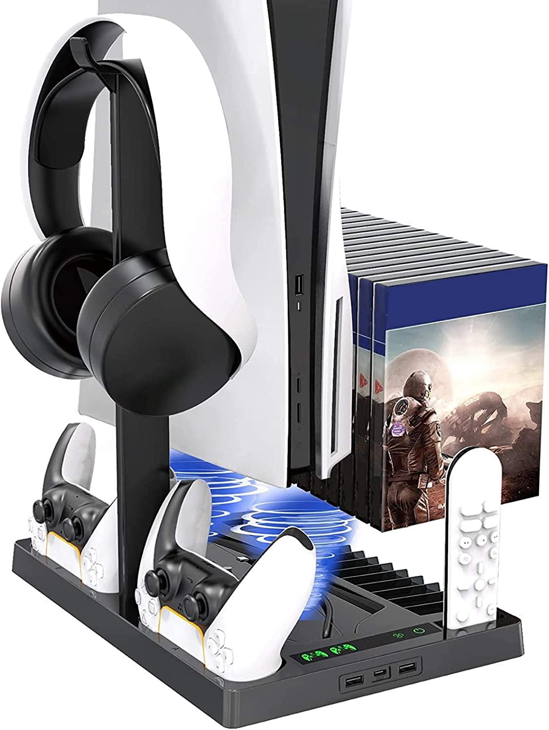  Cargador de controlador PS5 con soporte para auriculares,  estación de carga para controlador PS5 con interruptor táctil actualizado,  estación de carga OIVO Playstation 5 con cable de carga rápida, :  Videojuegos