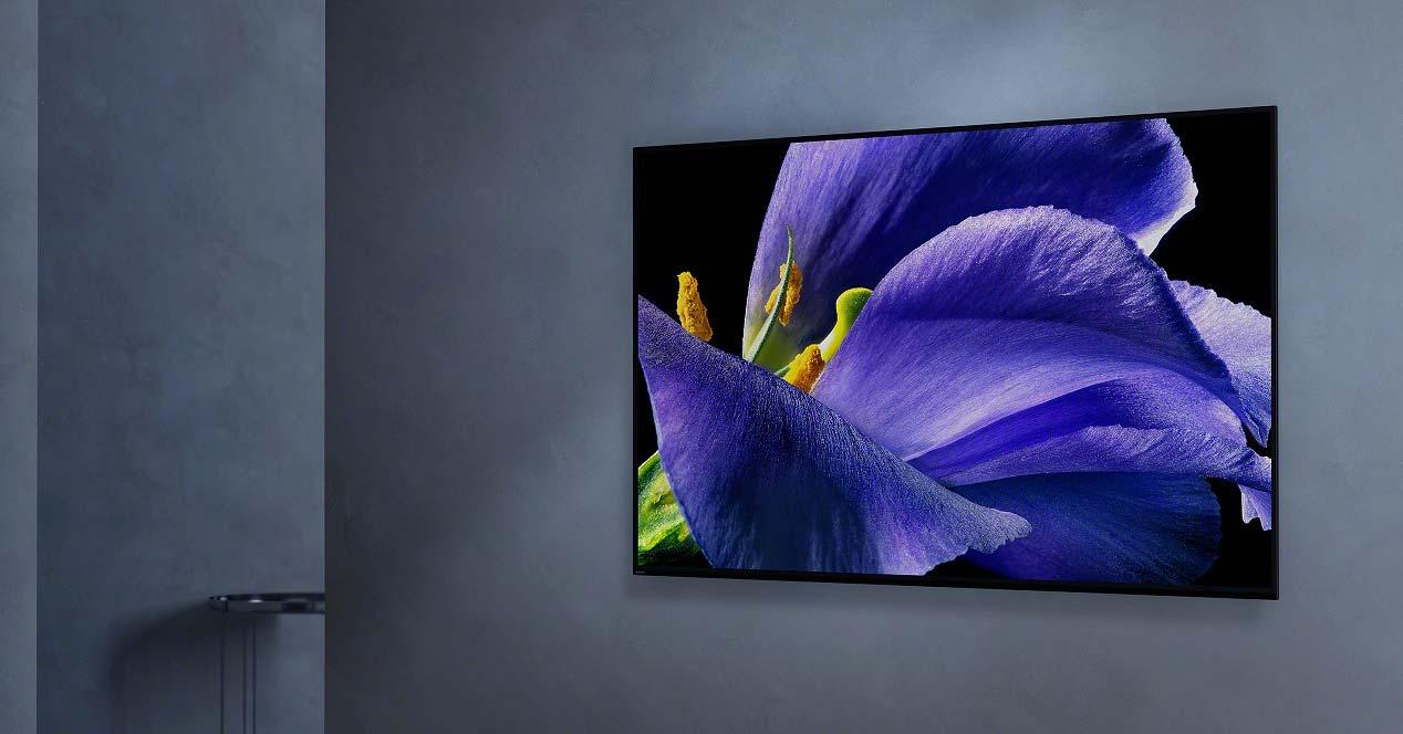 Smart TV Sony KD-65AG9 en la pared