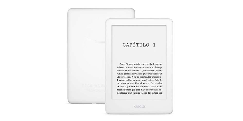 Amazon Kindle de color blanco