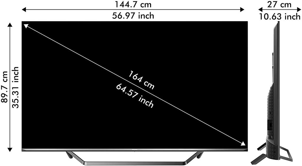 Smart TV Hisense 65U7QF medidas
