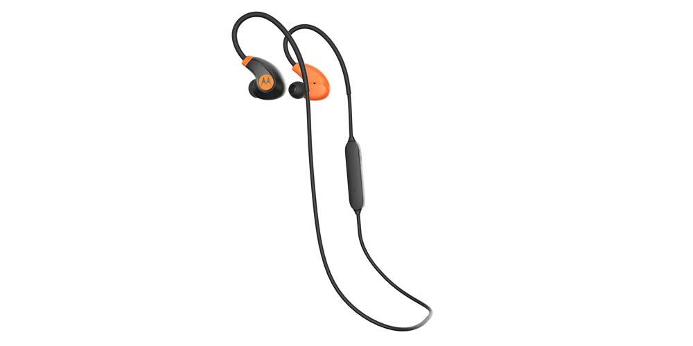 Auriculares deportivos Motorola VerveLoop 2+ color negro y naranja