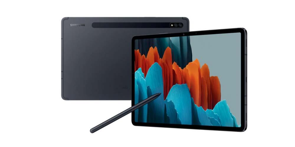 Diseño del Samsung Galaxy Tab S7+ color negro