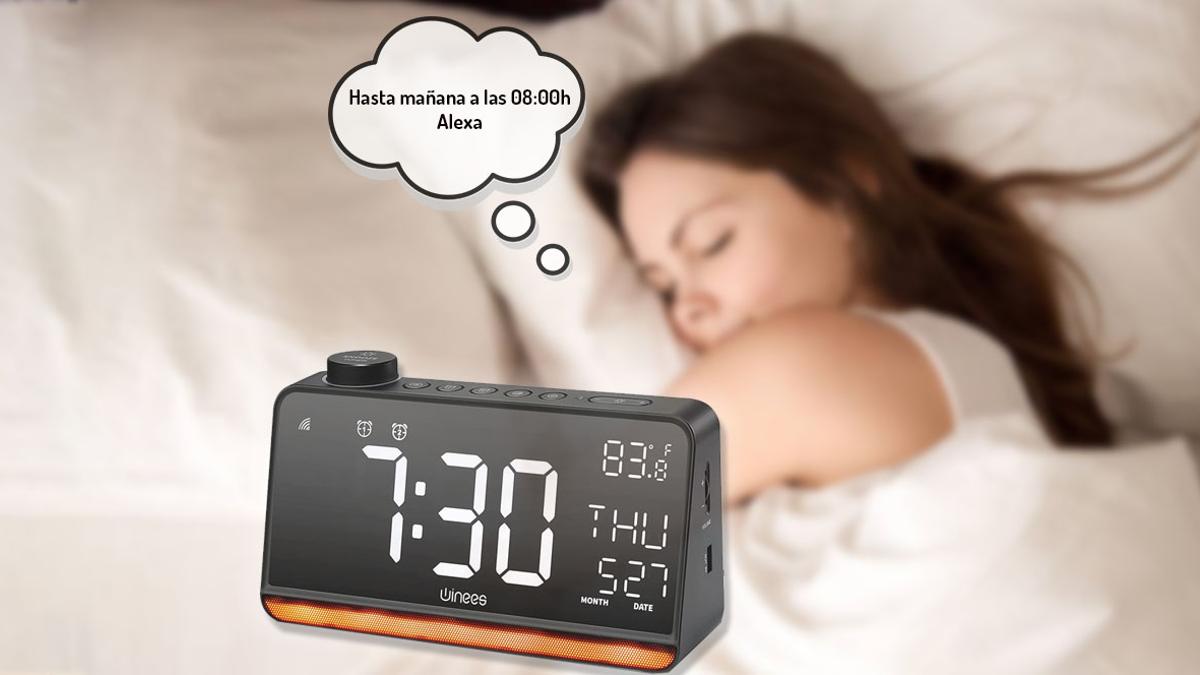 El reloj despertador de  con Alexa que ahora es una ganga