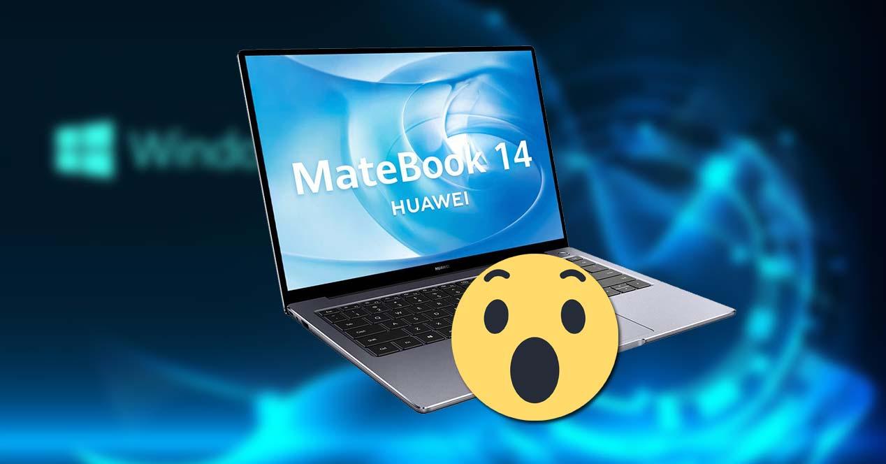 Huawei MateBook 14 con fondo