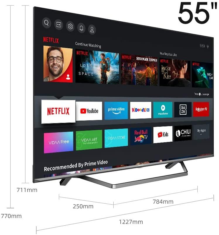 smart tv Hisense 55 lateral