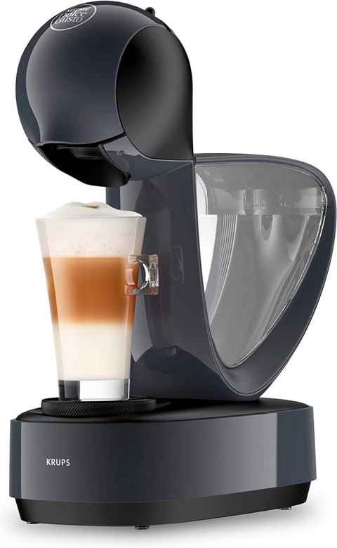 Cafetera con espumador de leche, cafetera de una sola porción para cápsulas  K-Cup y café molido, cafetera compacta 2 en 1 con autolimpieza