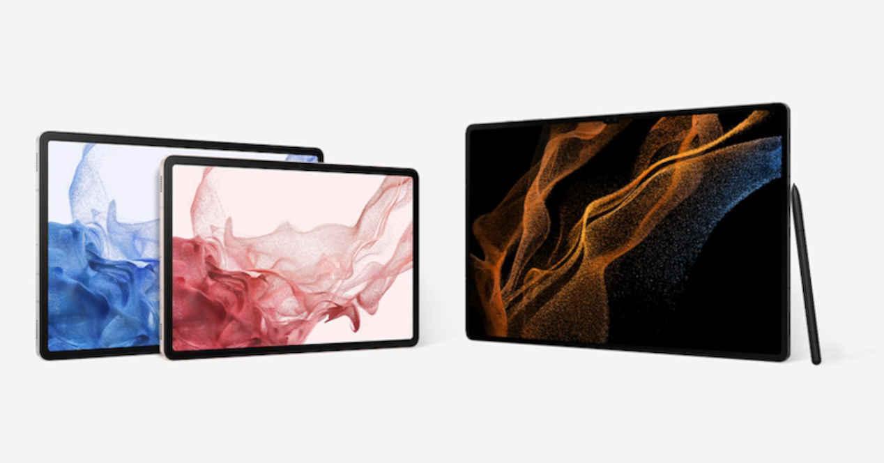 Diferentes modelos de la tablet de Samsung