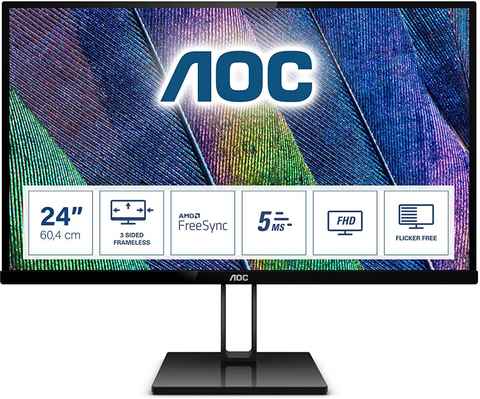 AOC - Monitor Full HD IPS de 24 pulgadas para teclado, de 3 caras sin marco