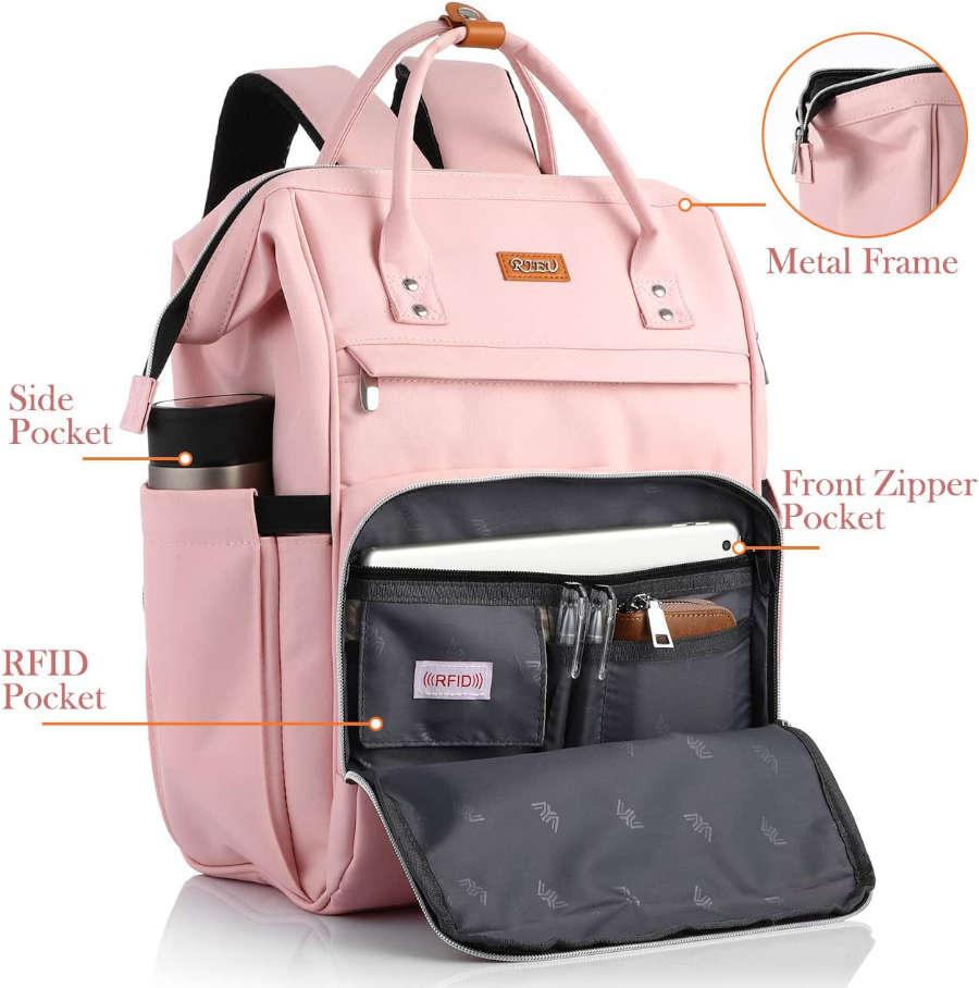 mochila rosa para portátil