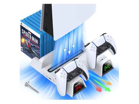 KIWIHOME-accesorios de refrigeración para PS5, ventilador de refrigeración  Horizontal con luz LED para disco de