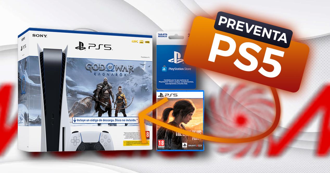 Preventa Sony PS5 Stand C + Juego God Of War: Ragnarok + Juego The Last Of Us: Parte 1 + Tarjeta 20€ PS Store