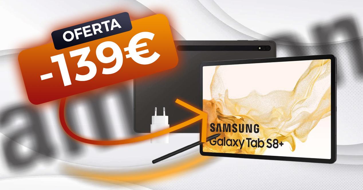 Samsung Galaxy Tab S8+ con cargador - Tablet de 12,4"
