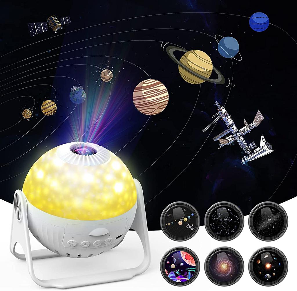 UNBON - Planetario Proyector LED con 6 Discos Intercambiables