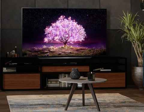 Mueble TV con panel giratorio a 90º en ambos lados y luz Led