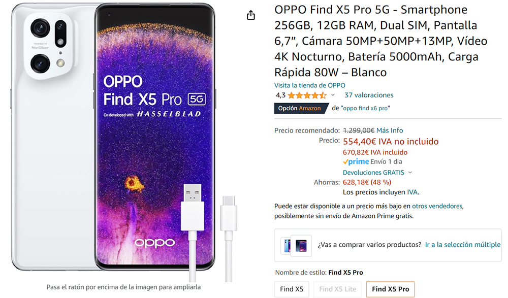 oferta móvil oppo find x5 pro 5g