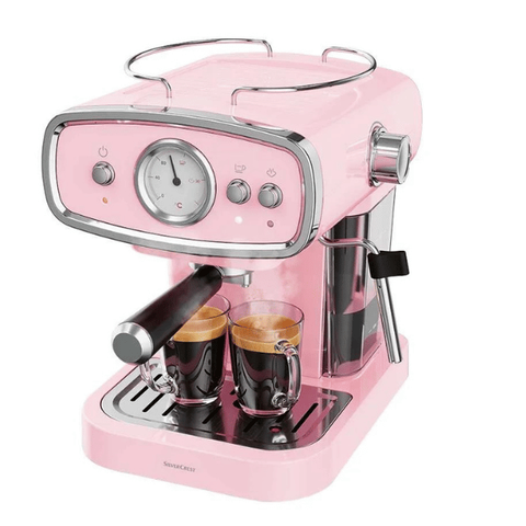 La cafetera espresso de Lidl estilo retro en color rosa que