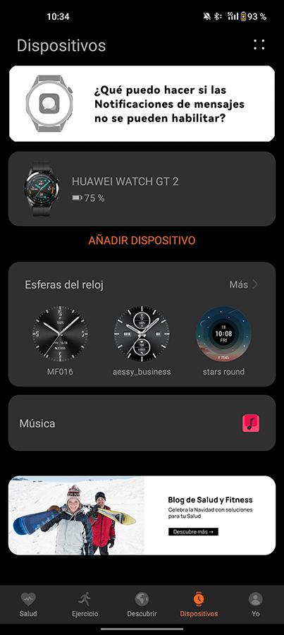 App Huawei reloj añadir dispositivo