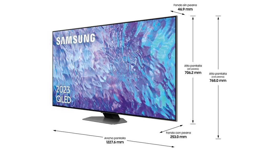 medidas televisor Samsung TQ55Q80C