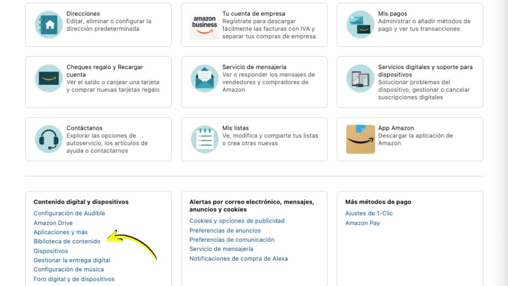 amazon - biblioteca de contenido