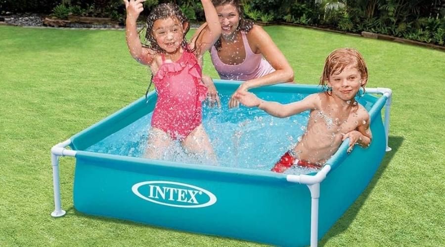 Intex Piscina Desmontable Cuadrada Tubular Infantil uso