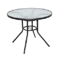 Mesa de Jardín de Cristal Redonda