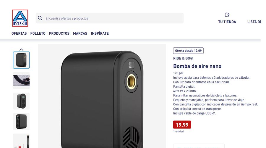 Bomba de aire nano aldi