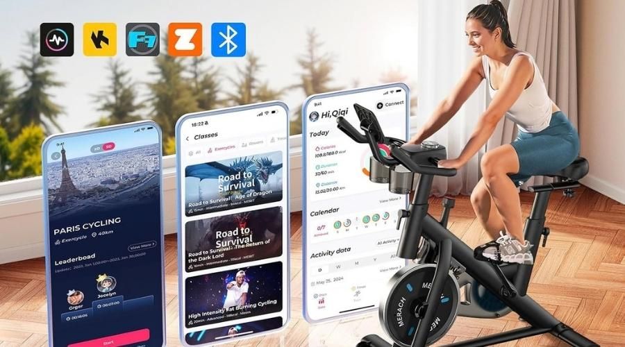 MERACH Bicicleta Estática compatibilidad apps