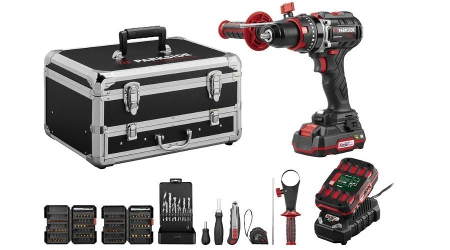 PARKSIDE PERFORMANCE® Set de taladro atornillador percutor recargable 20 V accesorios