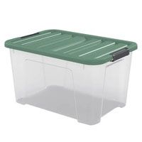 Caja de plástico reciclado transparente