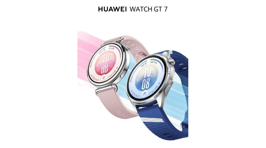 Huawei Watch GT 7 en dos acabados, rosa y azul, con pantalla circular AMOLED y correas deportivas