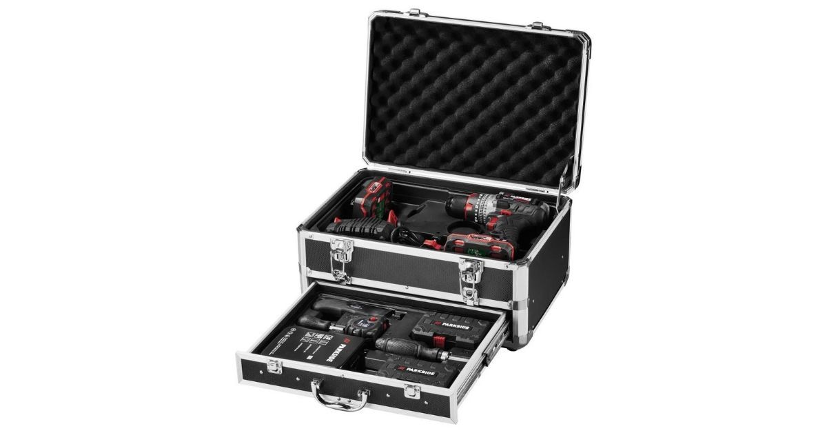 PARKSIDE PERFORMANCE® Set de taladro percutor atornillador recargable set completo