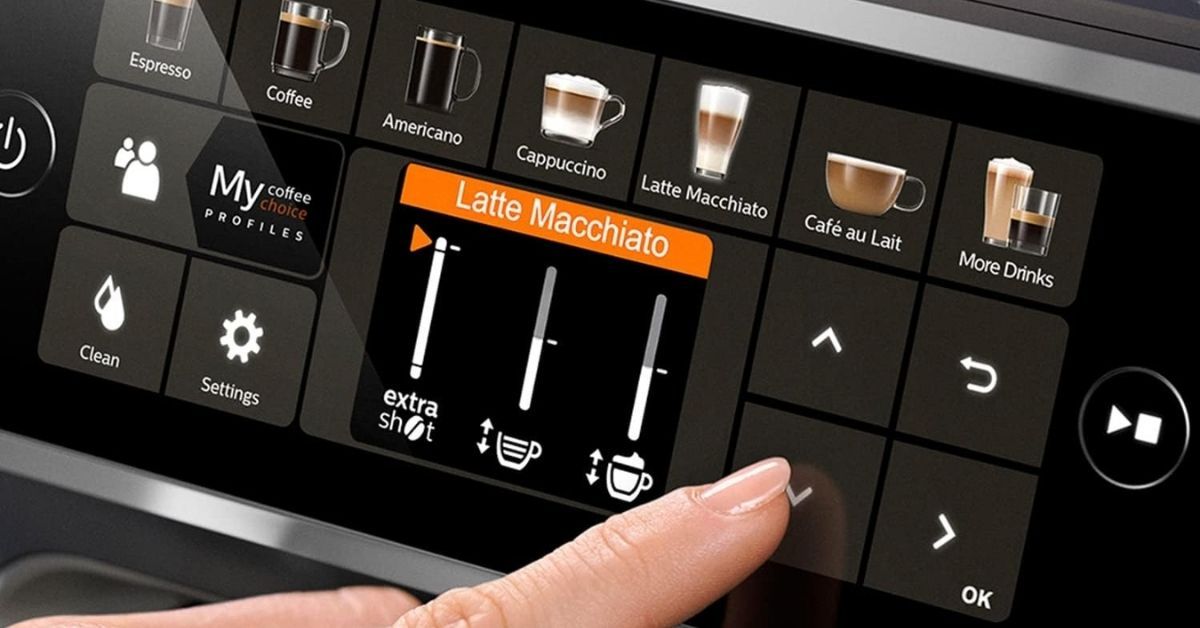 PHILIPS 5400 Cafetera Superautomática LatteGo pantalla