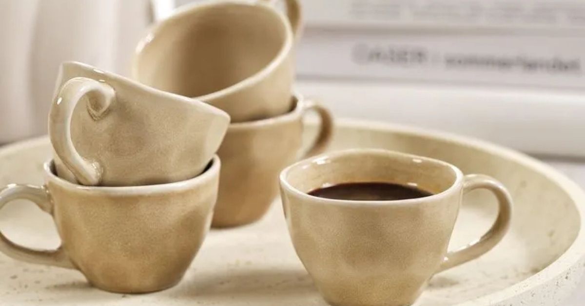 Taza de café DETMER Ø7xA5cm 11cl beis foto