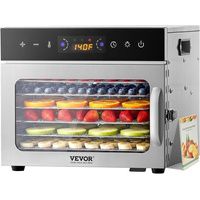 VEVOR Deshidratador de Alimentos 6 Bandejas de Acero Inoxidable