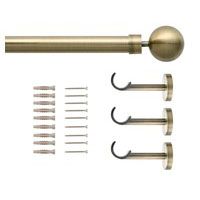 Kit 1 barra para cortina acero bronce a pared