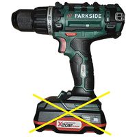 Taladro inalámbrico Parkside PABS 20- Li X20V en maletín de transporte (sin batería ni cargador)