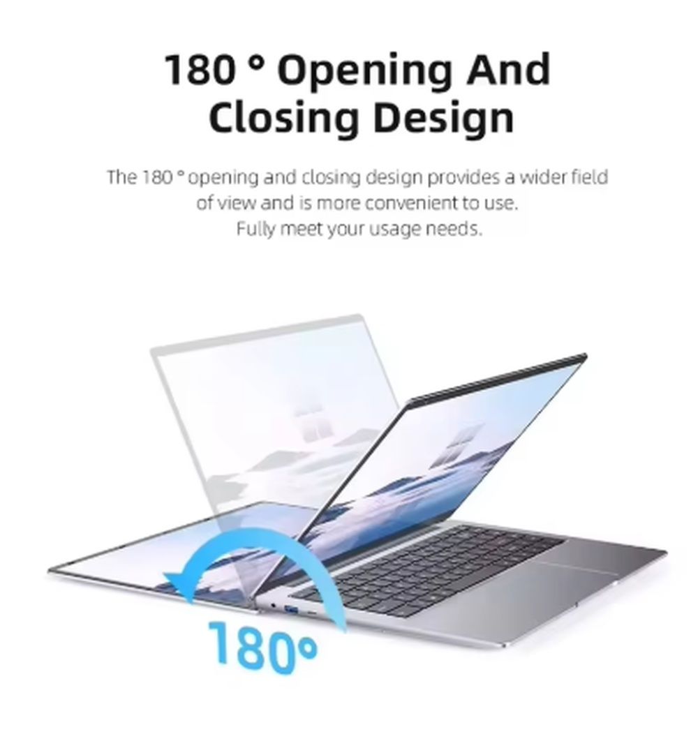 Ordenador portátil con pantalla abatible hasta 180 grados