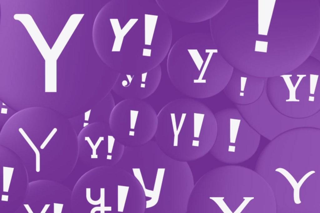 Yahoo en globos púrpura