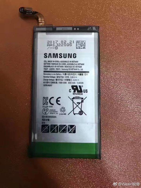 Batería del Samsung Galaxy S8 Plus con 3.500 mAh