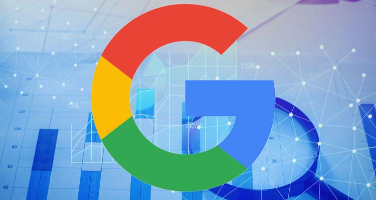 Logo de Google con fondo azul
