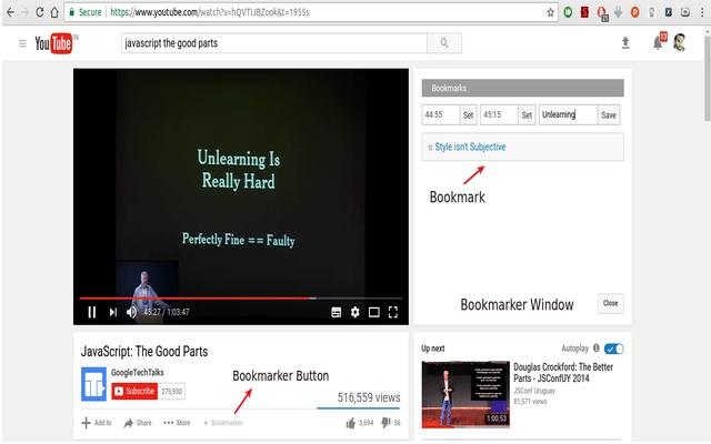 Uso de Youtube Bookmarker en Chrome