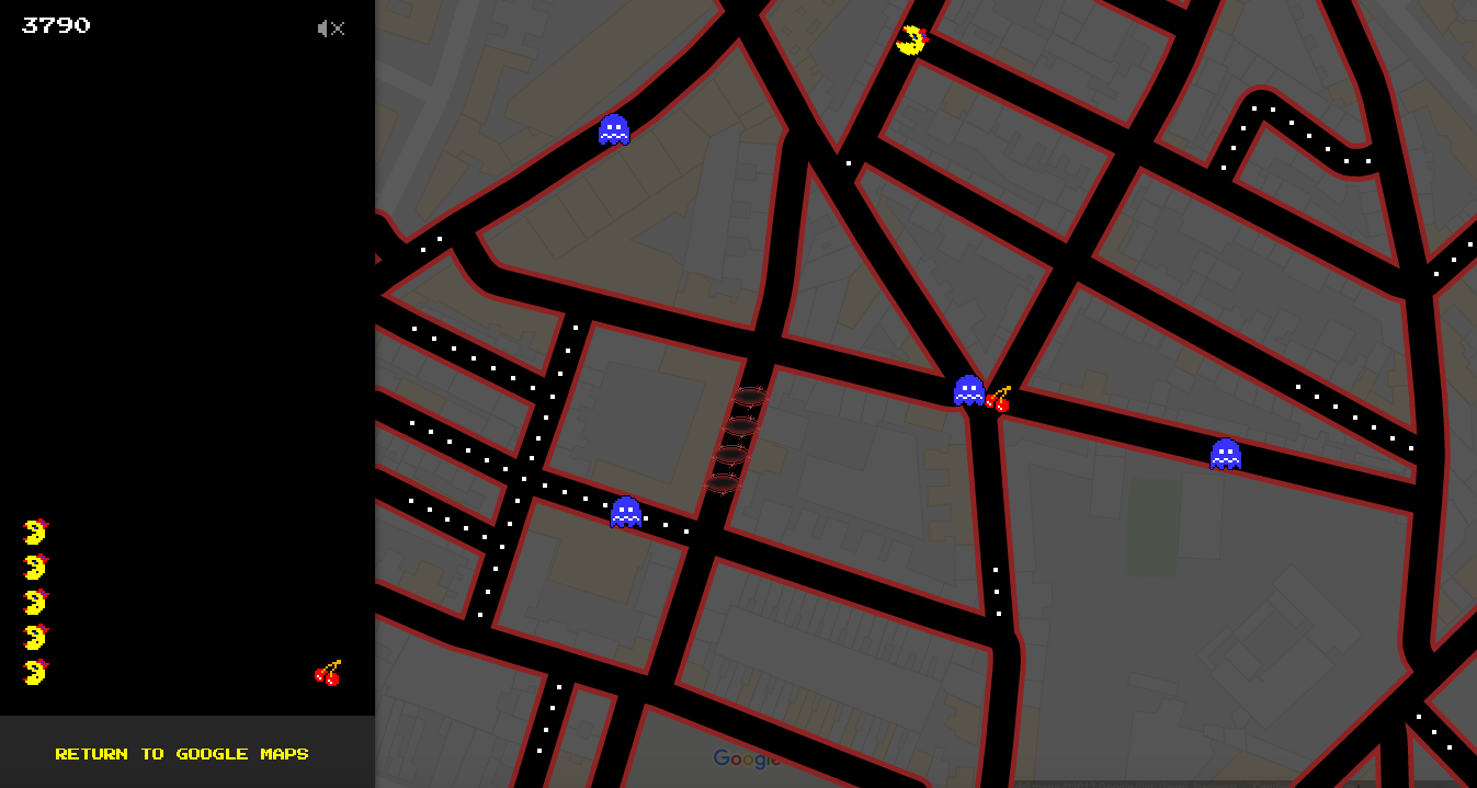 Ms. Pacman Google Maps