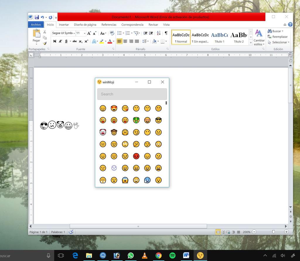 emoji en Windows 10